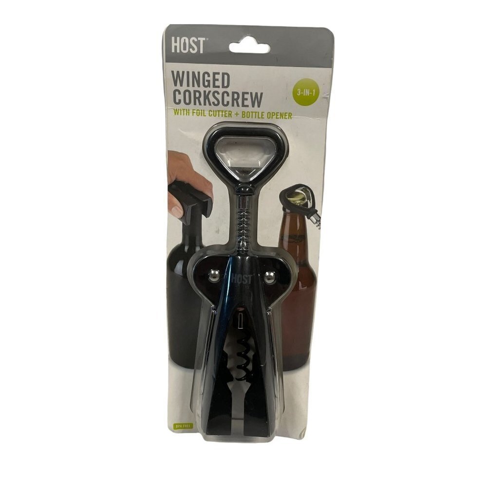 Winged‎ Corkscrew by HOST With Foil Cutter And Bottle Opener